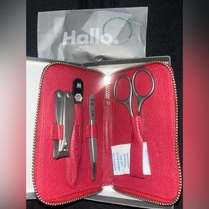 GERMANIKÜRE 4pc Manicure set in Red leather case/ plus GERMANIKÜRE Nailclippers